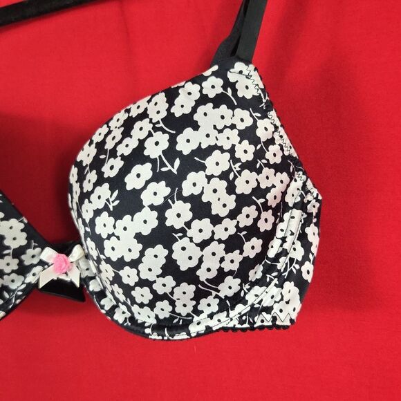 DOLCE & GABBANA Floral Bra Black‎ White Womens Size 34C - Picture 4 of 9